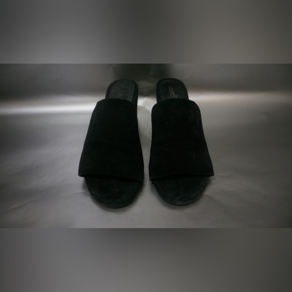 Little Burgundy slip-on heels, size 5, black suede, used - Picture 1 of 4